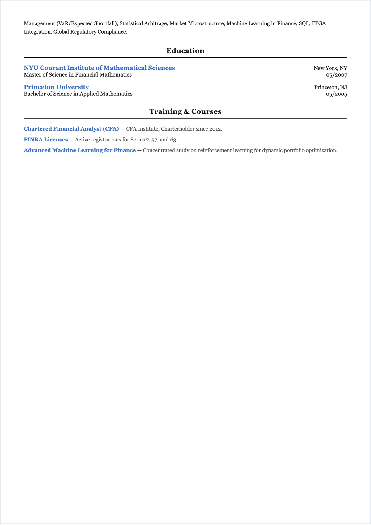 Free Head Trader ATS Resume Template, AI Resume Builder
