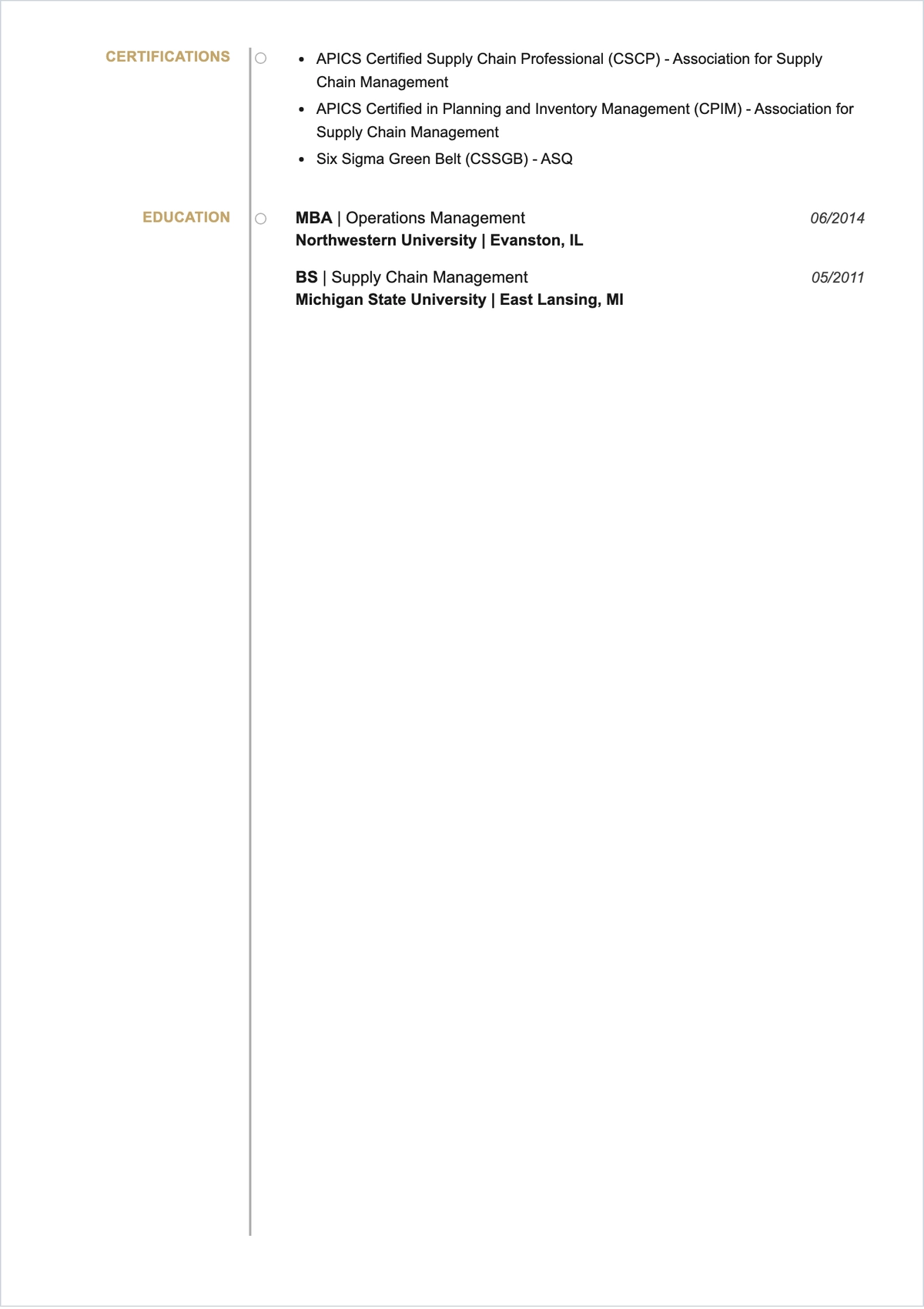 Free Planning Manager ATS Resume Template, AI Resume Builder