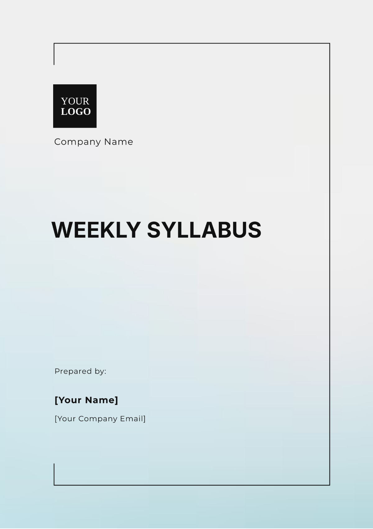 Sample Weekly Syllabus Template - Edit Online & Download