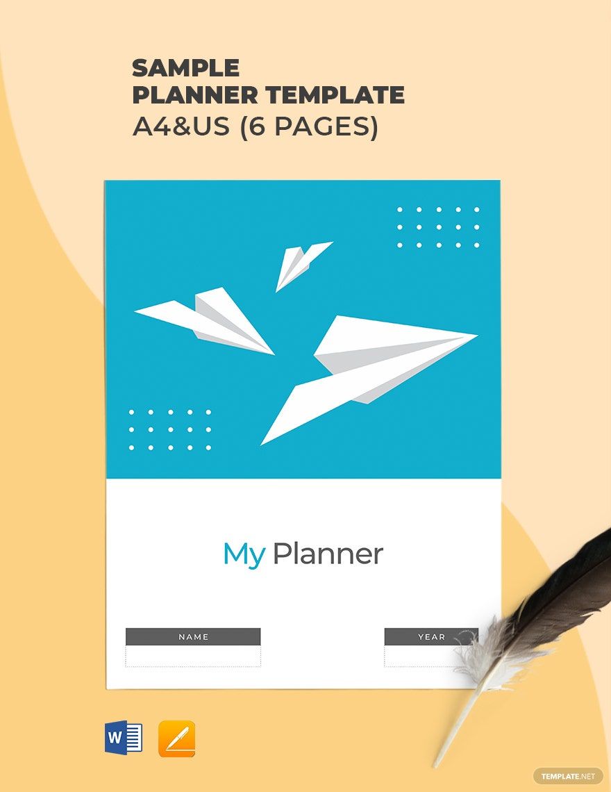 Free Sample Planner Template - Download in Word, Google Docs, PDF ...
