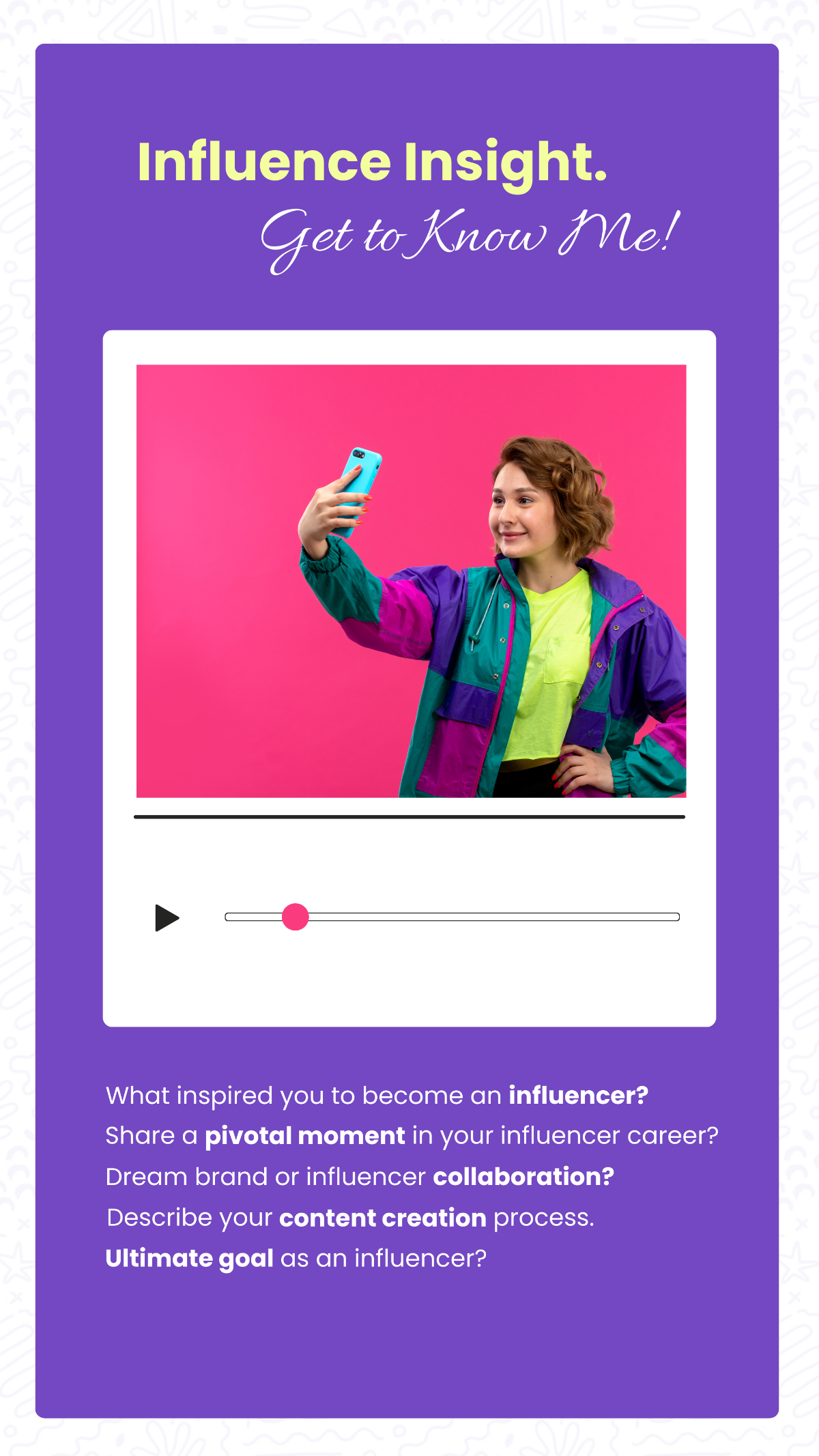 Free Get to Know Me Influence Instagram Story Template