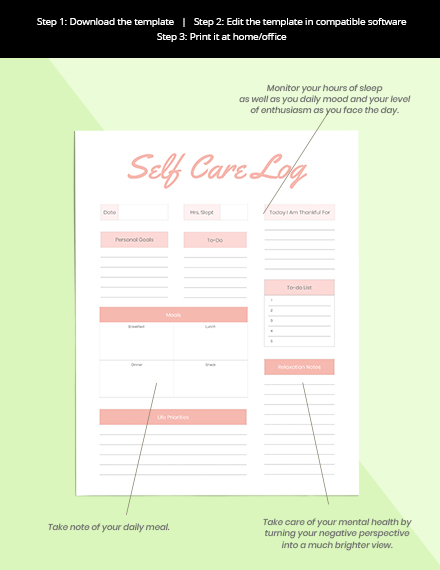 Self Care Planner Template - Word, Apple Pages | Template.net