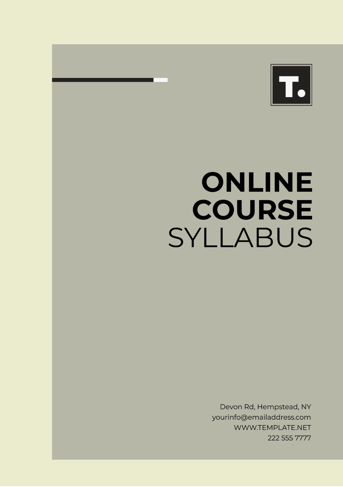 Online Course Syllabus Outline Template