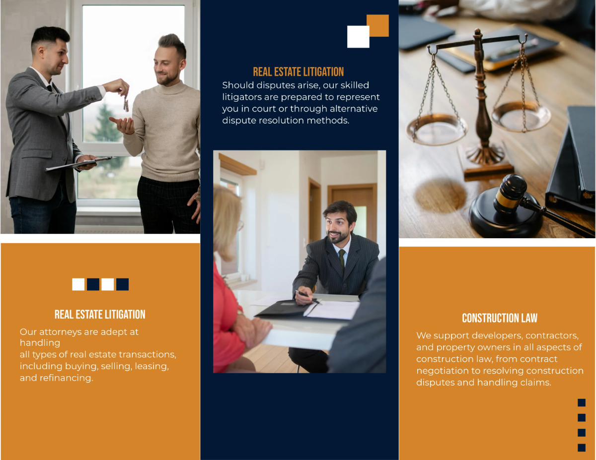 Free Real Estate Legal Services and Guidance Brochure Template to Edit Online