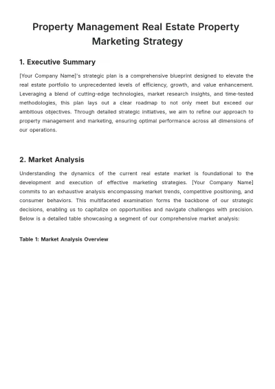 Free Real Estate Property Marketing Strategy Template to Edit Online