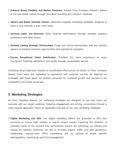 Free Real Estate Property Marketing Strategy Template to Edit Online