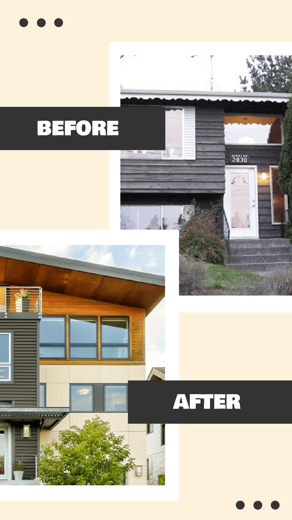 Modern Home Before and After Instagram Post Template