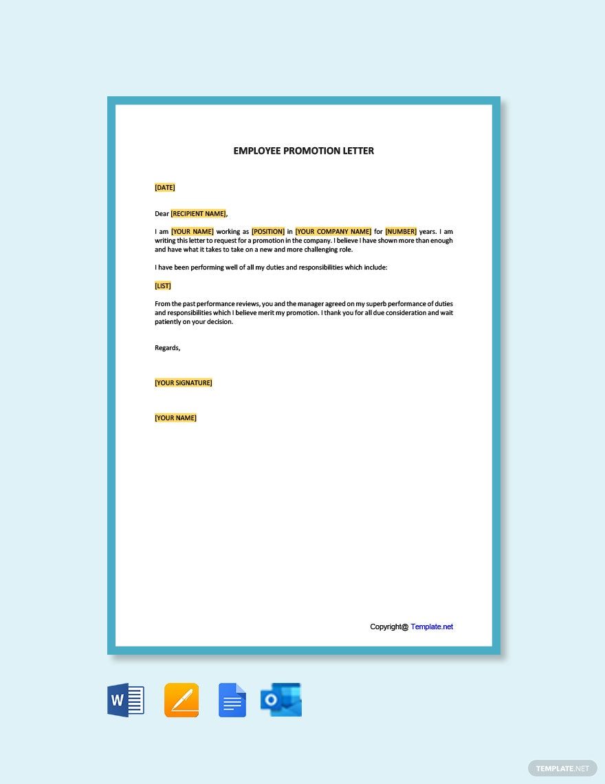 Employee Promotion Letter Template