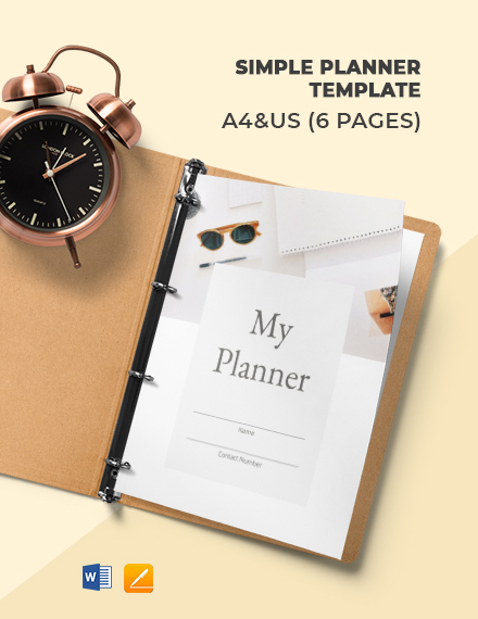 Free Simple Planner Template - Word, Apple Pages | Template.net