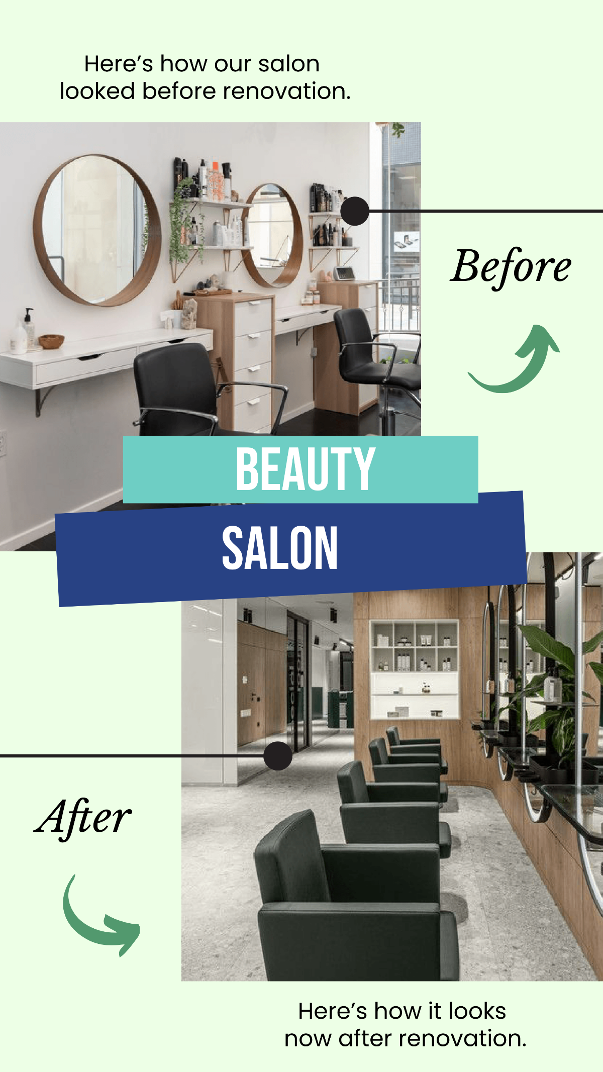Tender Beauty Salon Before and After Instagram Post