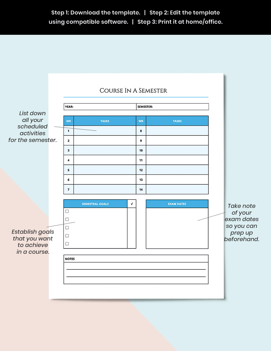 Course Planner Template
