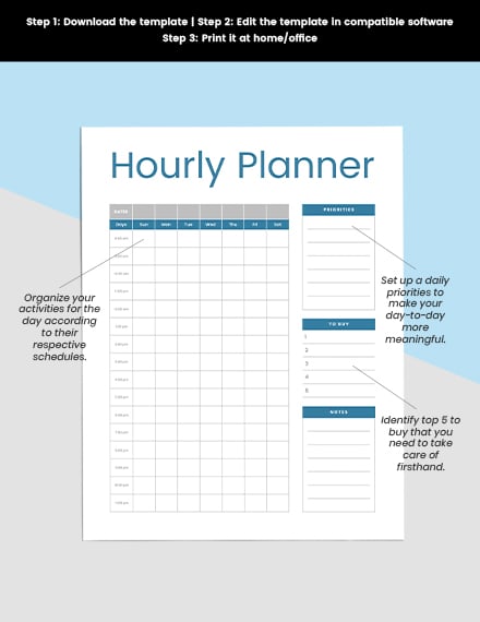 Sample Hourly Planner Format
