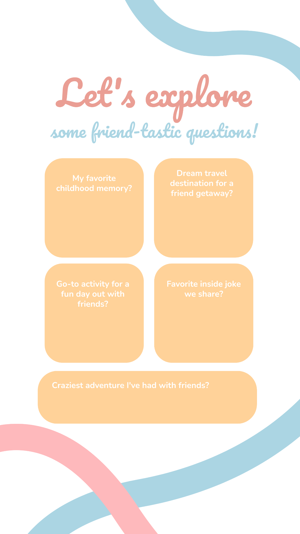 Get to Know Me Quiz for Friends Template