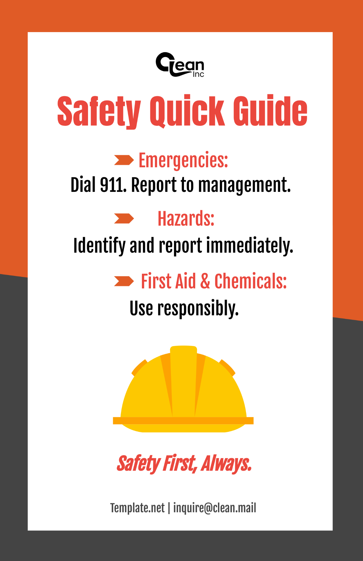 Cleaning Services Safety and Emergency Protocol Poster Template