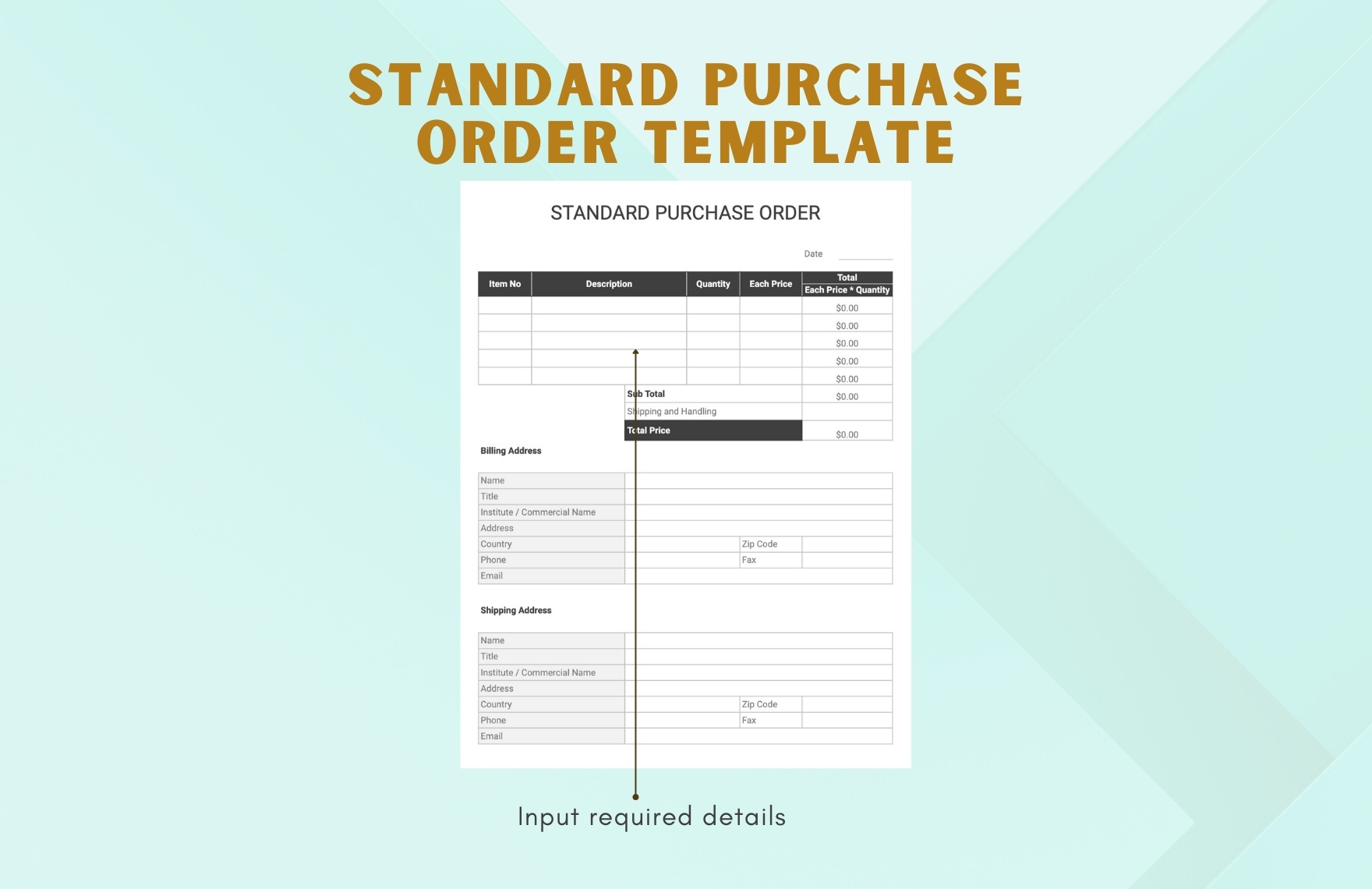 Standard Purchase Order Template