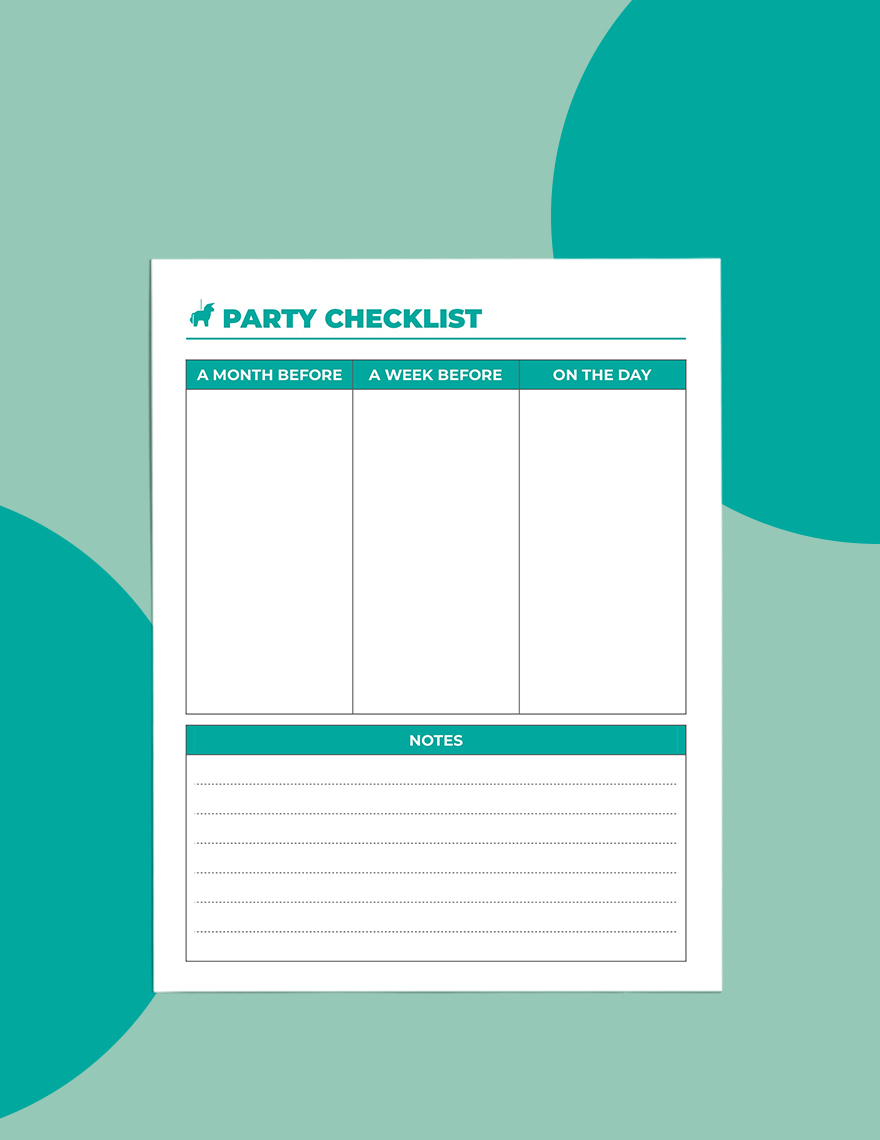 Basic Party Planner Template