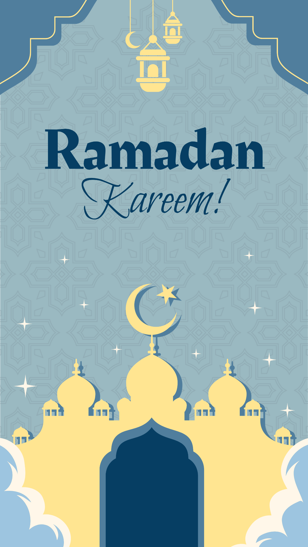 Free Ramadan Greeting Background for Mobile Template