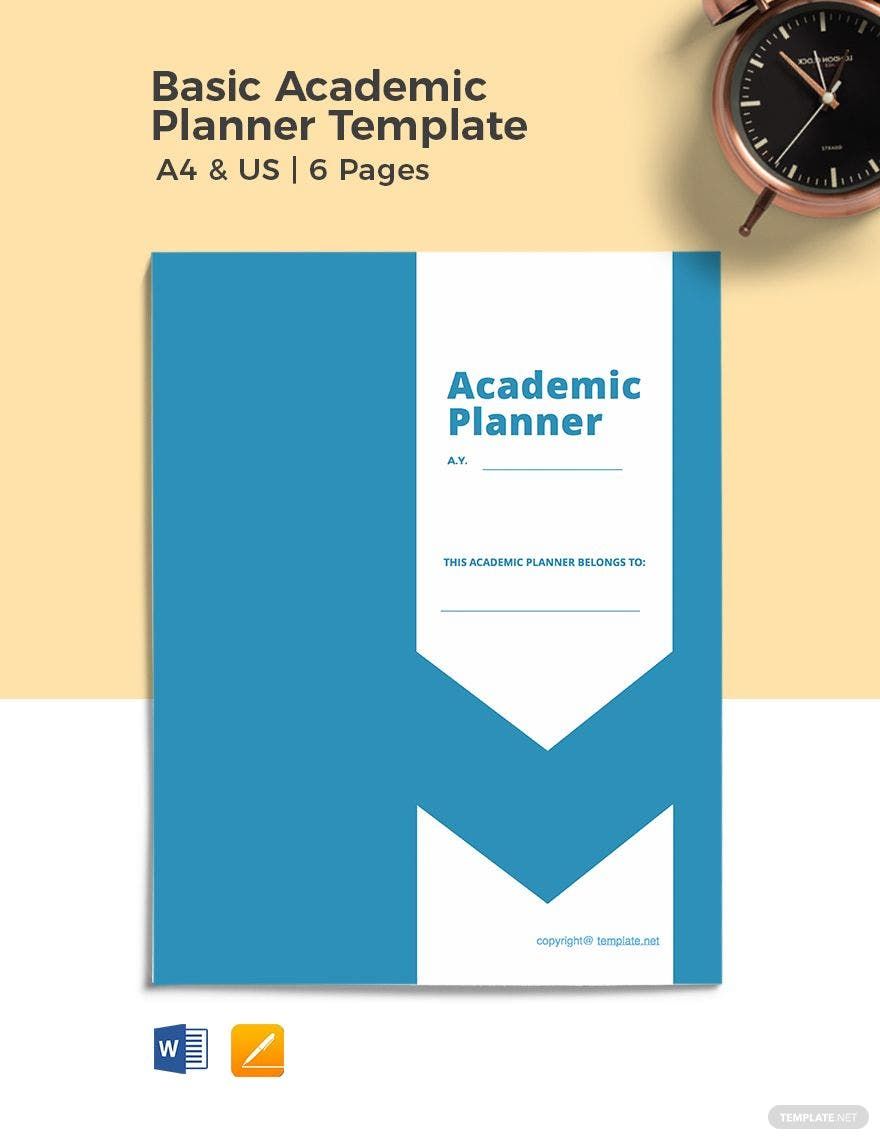 Free Basic Academic Planner Template