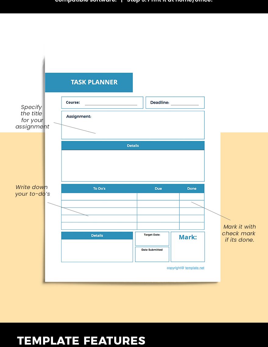Editable Basic Academic Planner