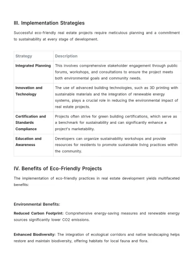 Free Real Estate Case Study on Eco-Friendly Projects Template to Edit Online