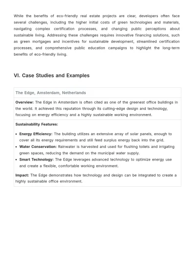 Free Real Estate Case Study on Eco-Friendly Projects Template to Edit Online