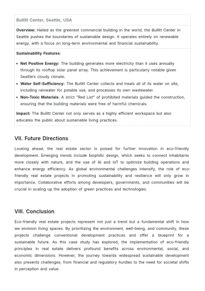 Free Real Estate Case Study on Eco-Friendly Projects Template to Edit Online