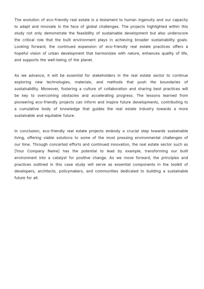Free Real Estate Case Study on Eco-Friendly Projects Template to Edit Online