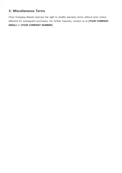 Free Disclaimer Warranty Template to Edit Online
