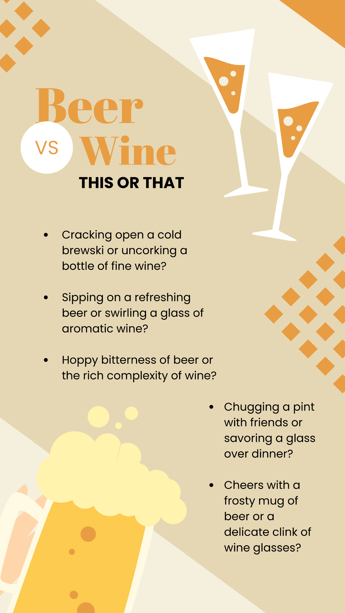 Beer or Wine This or That Instagram Story Template