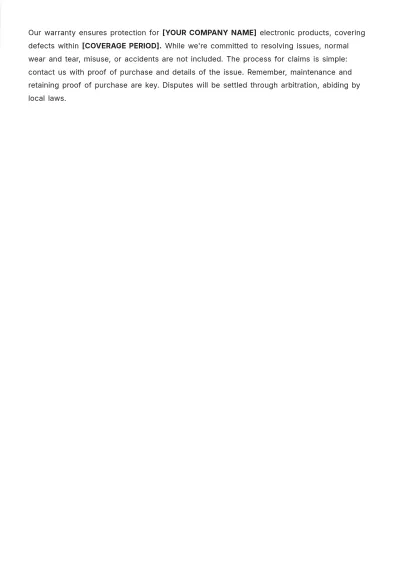 Free Claim Process Warranty Template to Edit Online