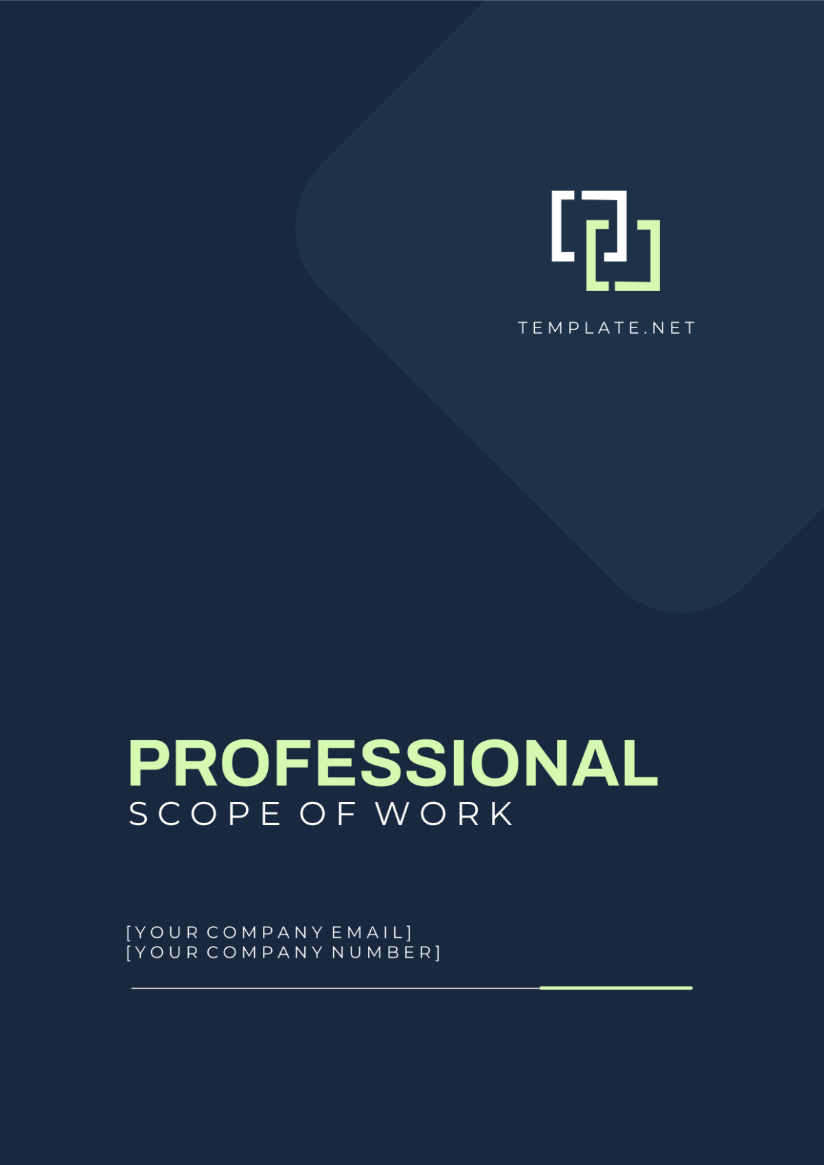 Professional Scope of Work Cover Page Template