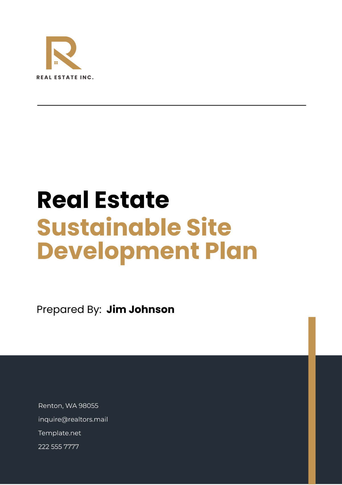 Real Estate Sustainable Site Development Plan Template