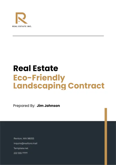 Free Real Estate Eco-Friendly Landscaping Contract Template to Edit Online