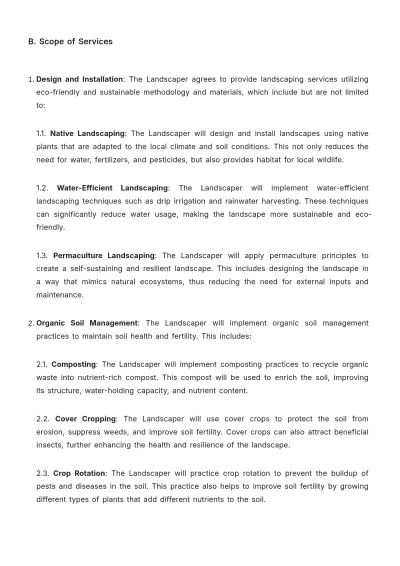 Free Real Estate Eco-Friendly Landscaping Contract Template to Edit Online