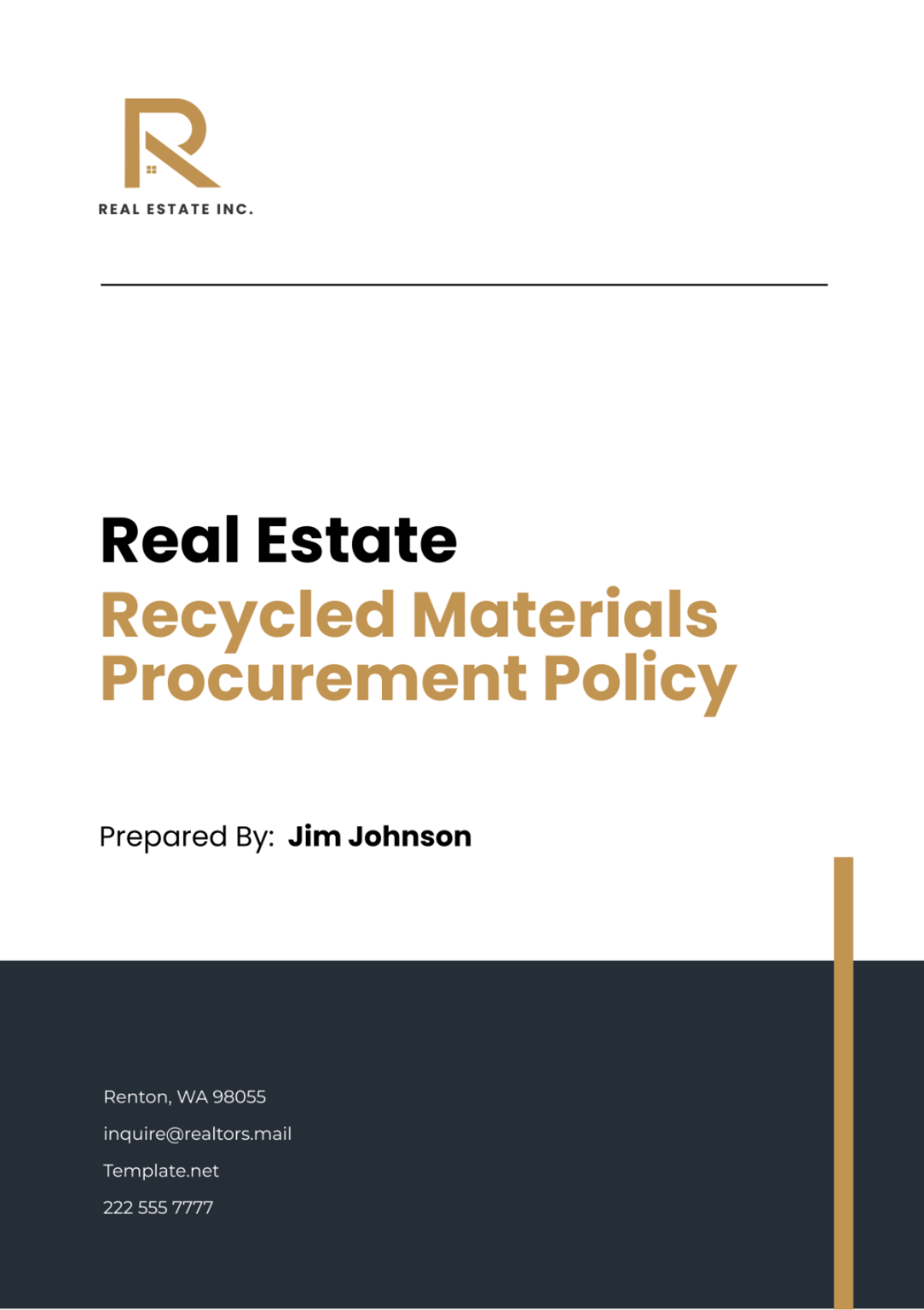 Free Real Estate Recycled Materials Procurement Policy Template