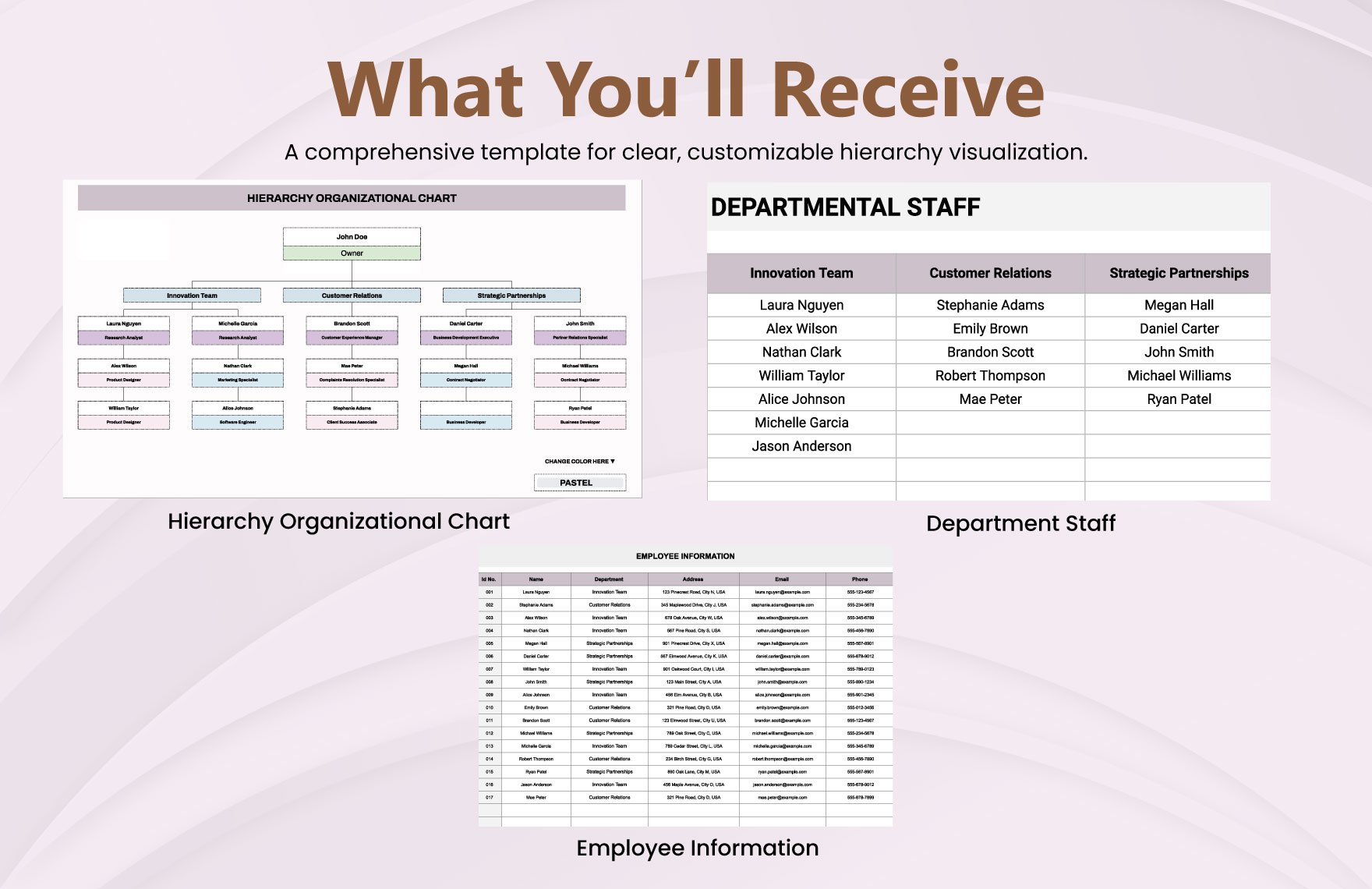 Hierarchy Organizational Chart Template