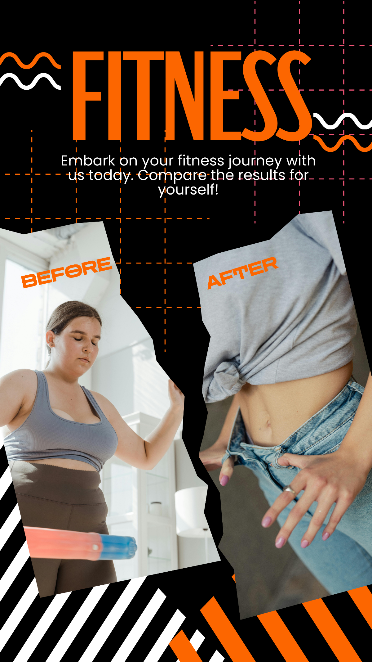 Free Fitness Before and After Ad Post Template