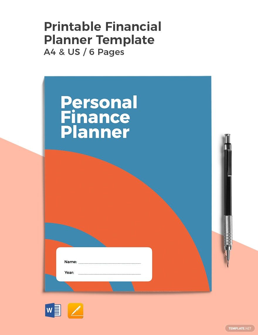 Printable Financial Planner Template Word Apple Pages Template