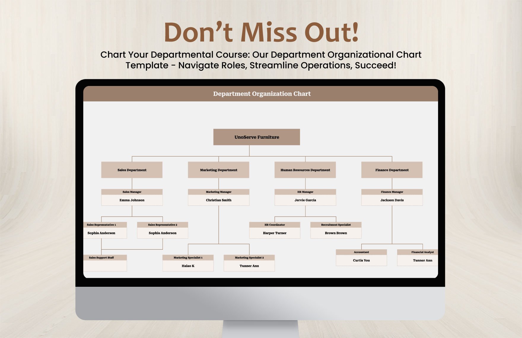 Department Organizational Chart Template