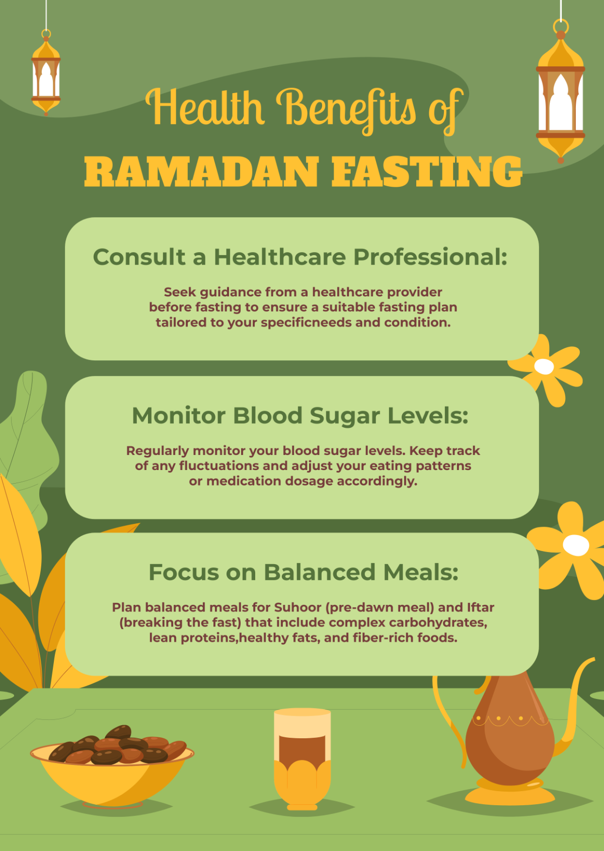 Tips for Diabetic People Fasting During Ramadan