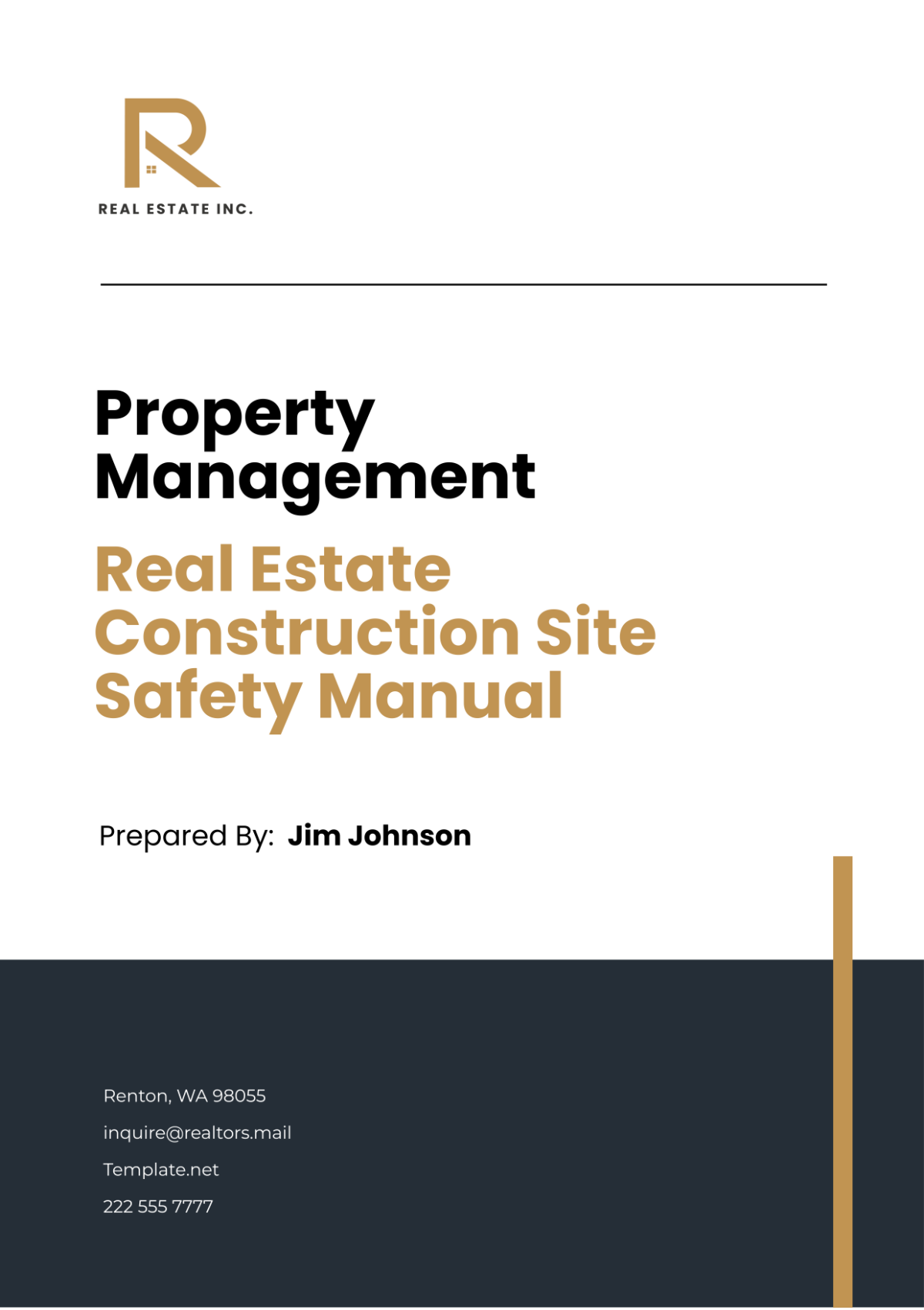 Real Estate Construction Site Safety Manual Template