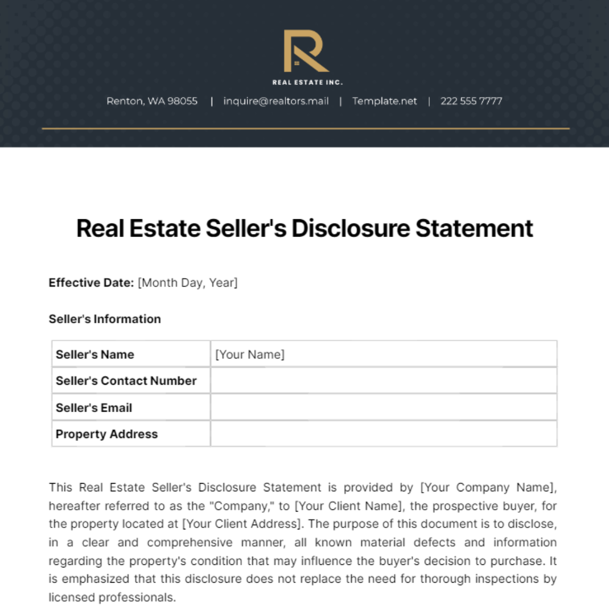 Real Estate Statement Templates - Edit Online & Download