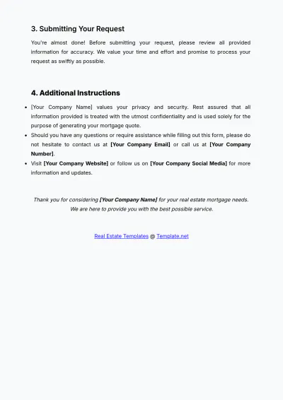 Free Real Estate Mortgage Quote Request Template to Edit Online