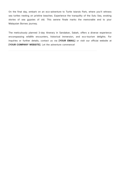 Free Sandakan Itinerary Template to Edit Online