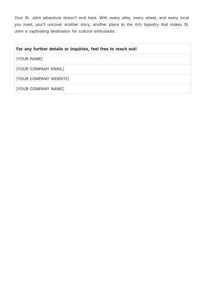 Free St John Itinerary Template to Edit Online