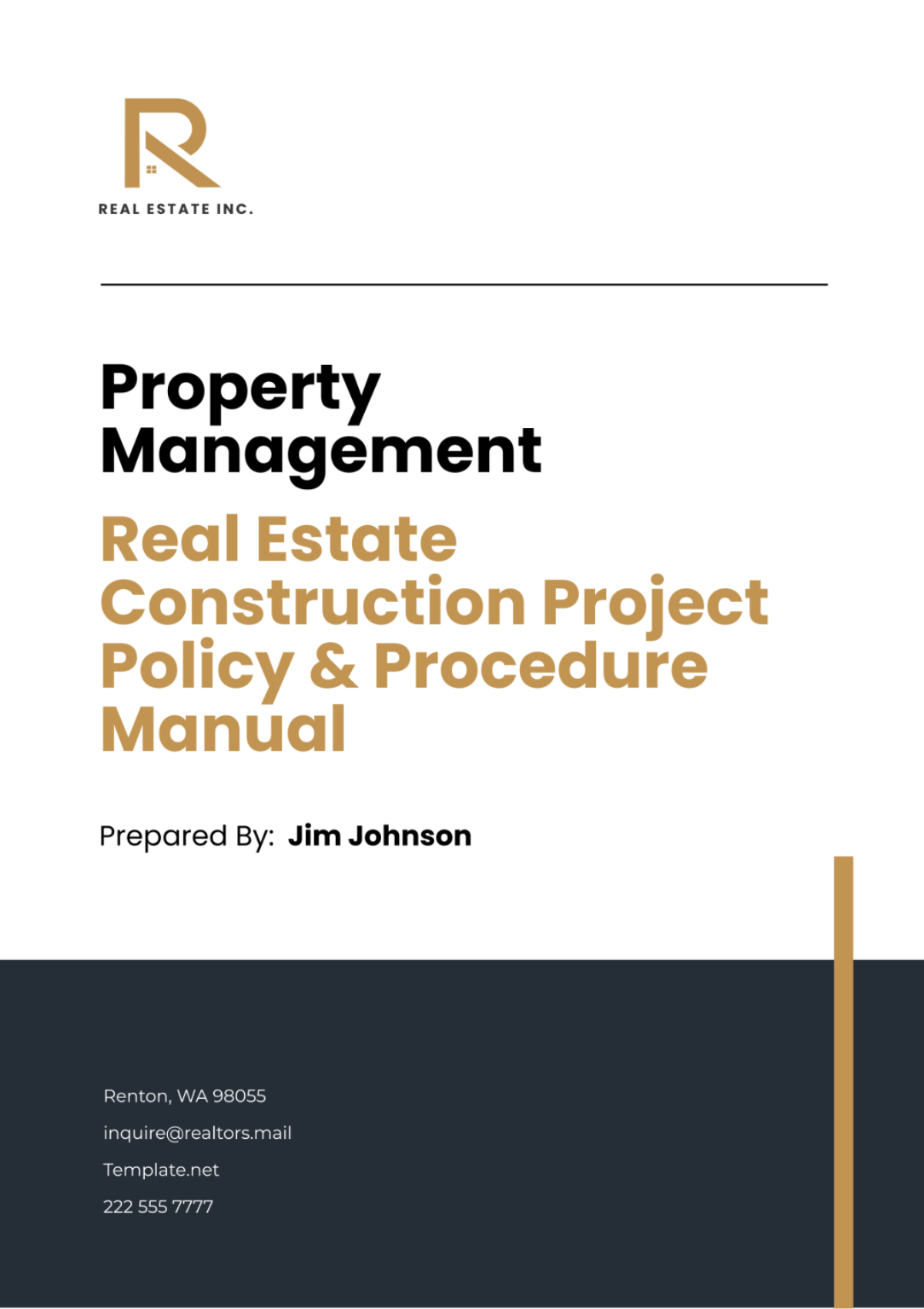 Free Real Estate Construction Project Policy & Procedure Manual Template