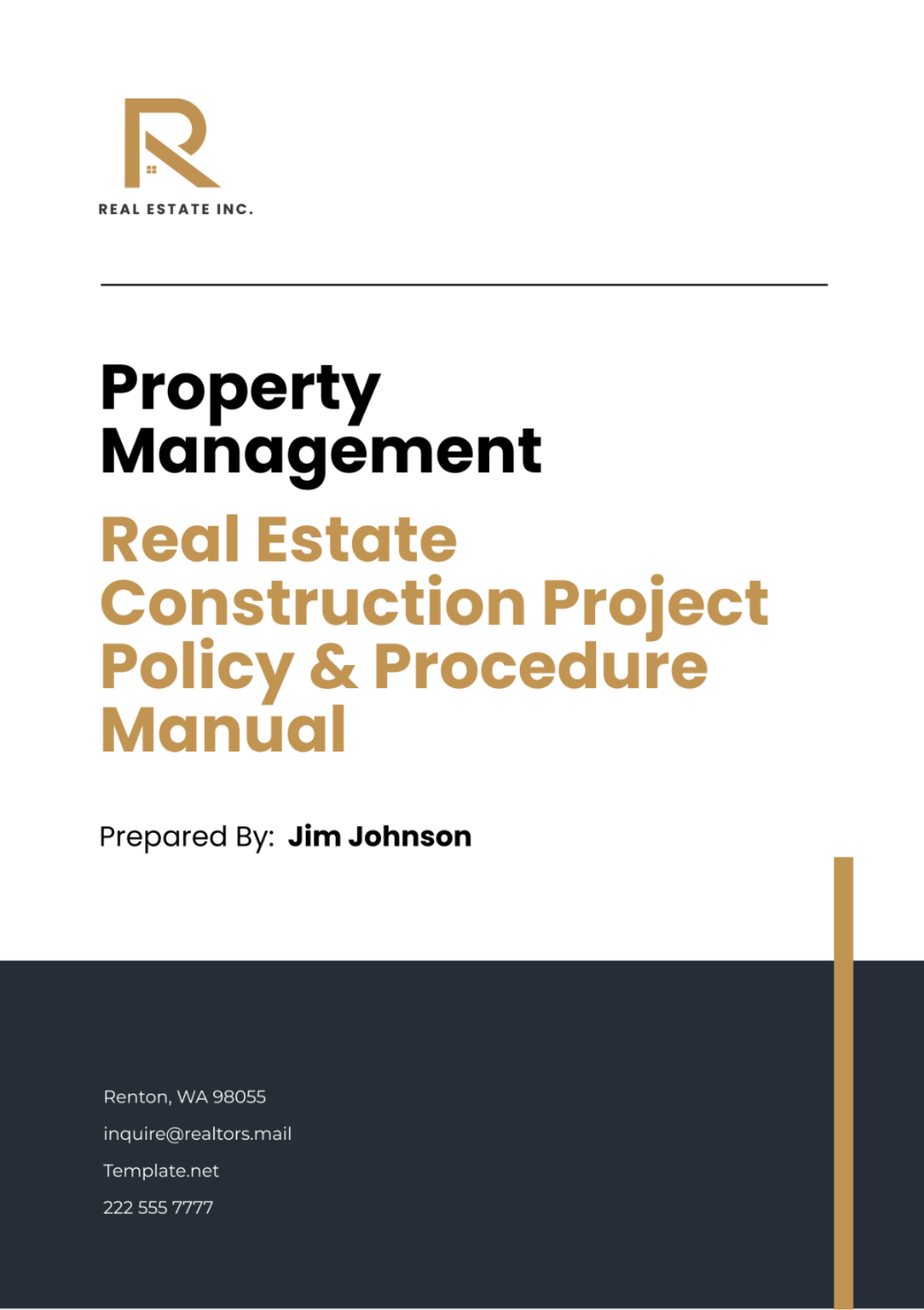 Real Estate Construction Project Policy & Procedure Manual Template - Edit Online & Download