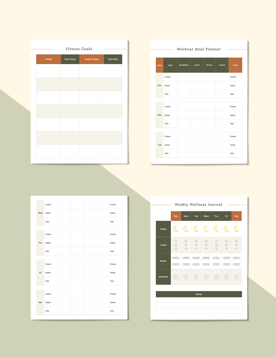 Workout Planner Template