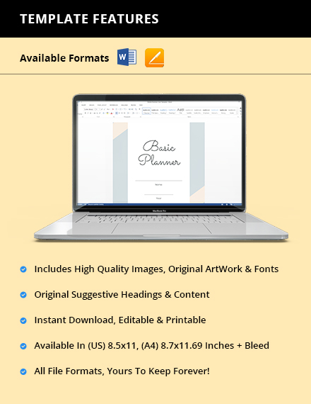 Free Basic Planner Template to Edit Online