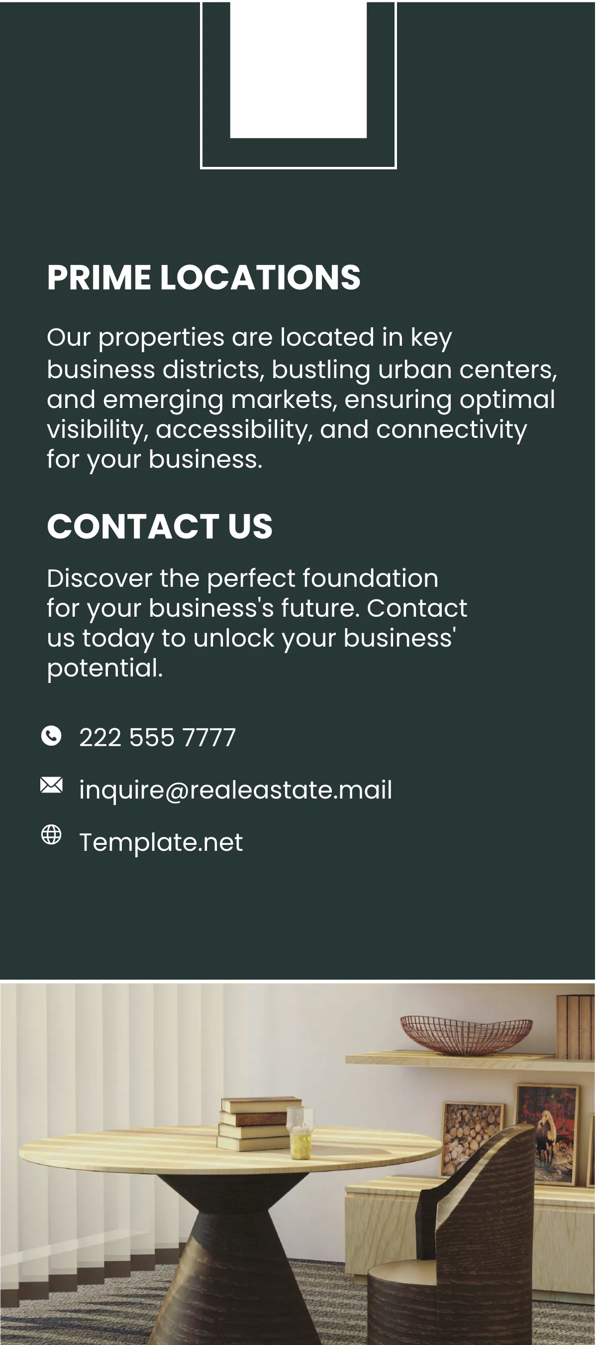 Free Commercial Property Portfolio Rack Card Template to Edit Online